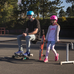 Longboard électrique avec télécommande Bluetooth - Noir et Orange