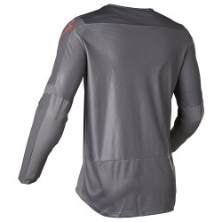 T-shirt à manche longue de Motocross Gris et Orange - système anti humidité et mailles respirantes