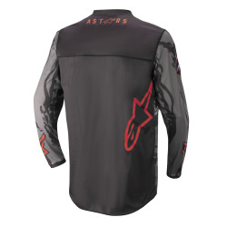 Maillot de motocross ample et anti transpirant - Noir/Gris Camo/Rouge fluo