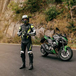 Pantalon moto en cuir pour homme avec protections extrêmes - plusieurs coloris disponibles