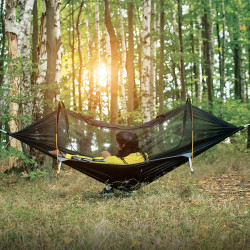 Ensemble de hamac de camping avec moustiquaire et housse imperméable -  270 x 140 cm
