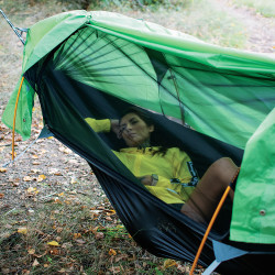 Ensemble de hamac de camping avec moustiquaire et housse imperméable -  270 x 140 cm
