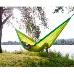 Hamac de voyage résistant et respirant pour une détente optimale - vert pomme / 300 x 170 cm