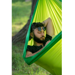 Hamac de voyage résistant et respirant pour une détente optimale - vert pomme / 300 x 170 cm