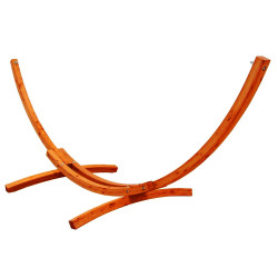 Ensemble élégant de hamacs et support en bois en vernis incolore - capacité de 120 kg