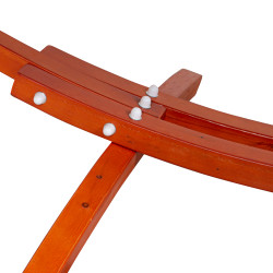 Ensemble élégant de hamacs et support en bois en vernis incolore - capacité de 120 kg