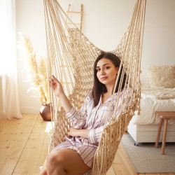 Chaise de balançoire en tricot pour intérieur - Limite de poids 120 kg
