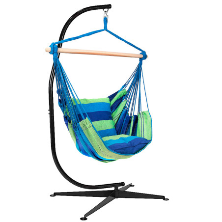 Chaise balançoire avec support en acier et coussin rembourré - capacité de 100 kg