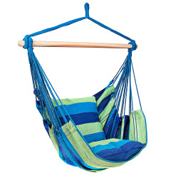 Chaise balançoire avec support en acier et coussin rembourré - capacité de 100 kg