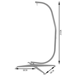 Chaise balançoire avec support en acier et coussin rembourré - capacité de 100 kg
