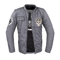 Veste de moto homme à capuche grise BLACK HEART - Taille S à 5XL
