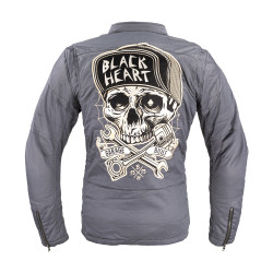 Veste de moto homme à capuche grise BLACK HEART - Taille S à 5XL