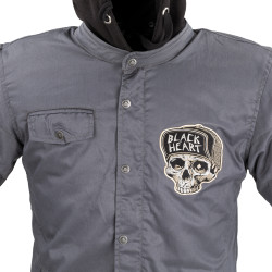 Veste de moto homme à capuche grise BLACK HEART - Taille S à 5XL