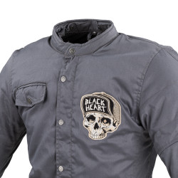 Veste de moto homme à capuche grise BLACK HEART - Taille S à 5XL