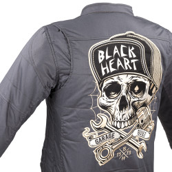 Veste de moto homme à capuche grise BLACK HEART - Taille S à 5XL