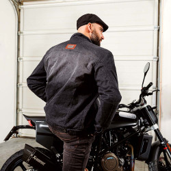 Veste en Jean homme pour la moto avec protections épaules et coudes - Taille S à 5XL