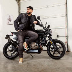 Veste en Jean homme pour la moto avec protections épaules et coudes - Taille S à 5XL