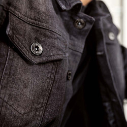 Veste en Jean homme pour la moto avec protections épaules et coudes - Taille S à 5XL