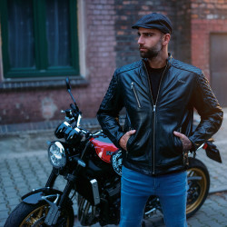 Veste de Moto en Cuir haut de gamme pour hommes ultra résistante - Taille S à 6XL