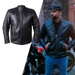 Veste de Moto en Cuir haut de gamme pour hommes ultra résistante - Taille S à 6XL