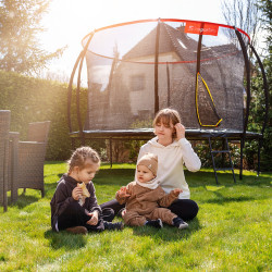 Trampoline avec échelle de sécurité et filet de protection - Grand damiètre 366 cm