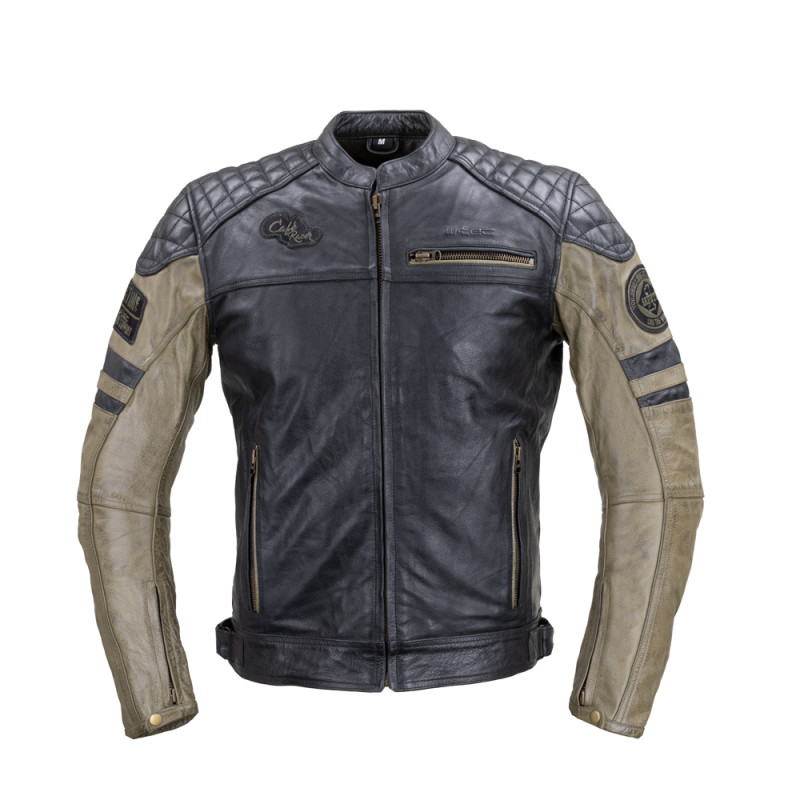 Veste de moto en cuir vintage pour hommes
