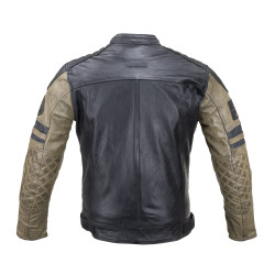 Veste de moto en cuir vintage pour hommes avec protections intérieures - Tailles S à 6XL
