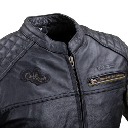 Veste de moto en cuir vintage pour hommes avec protections intérieures - Tailles S à 6XL
