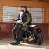 Veste de moto en cuir vintage pour hommes avec protections intérieures - Tailles S à 6XL