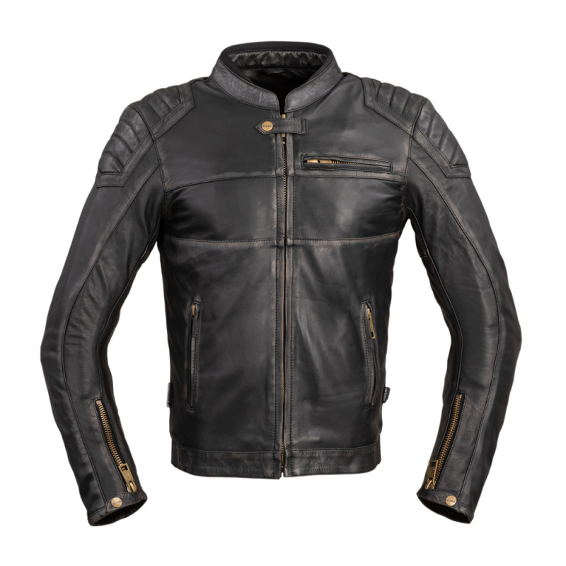 Blouson de moto pour hommes en cuir noir premium