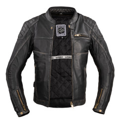 Blouson de moto pour hommes en cuir noir premium résistant - Taille M à 6XL