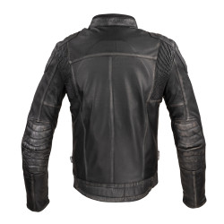 Blouson de moto pour hommes en cuir noir premium résistant - Taille M à 6XL