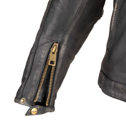 Blouson de moto pour hommes en cuir noir premium résistant - Taille M à 6XL
