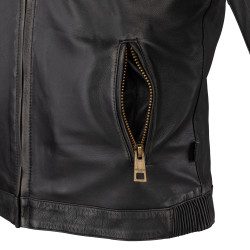 Blouson de moto pour hommes en cuir noir premium résistant - Taille M à 6XL